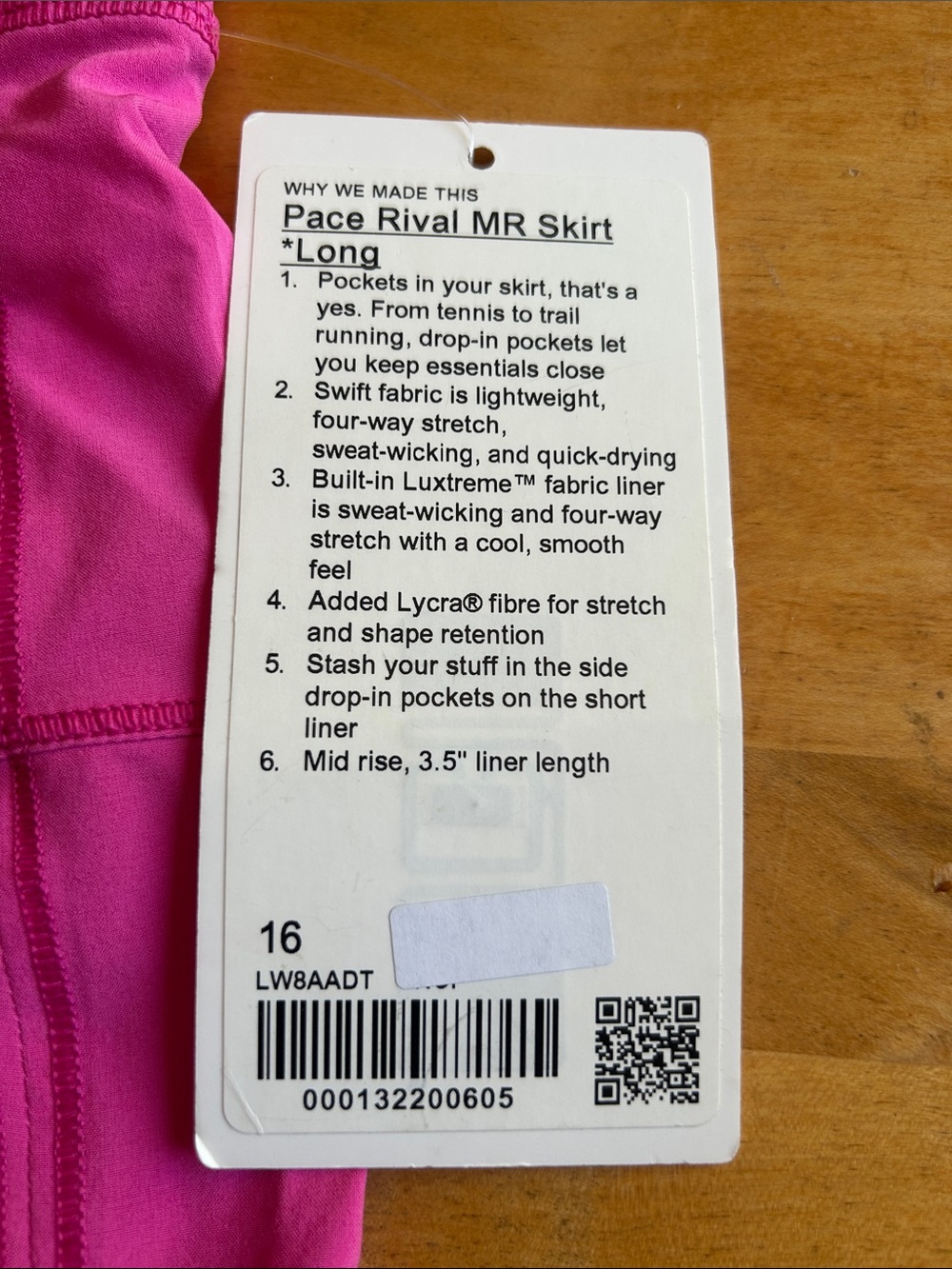 Lululemon Pace Rival MR skirt long size 16 - Picture 5 of 5